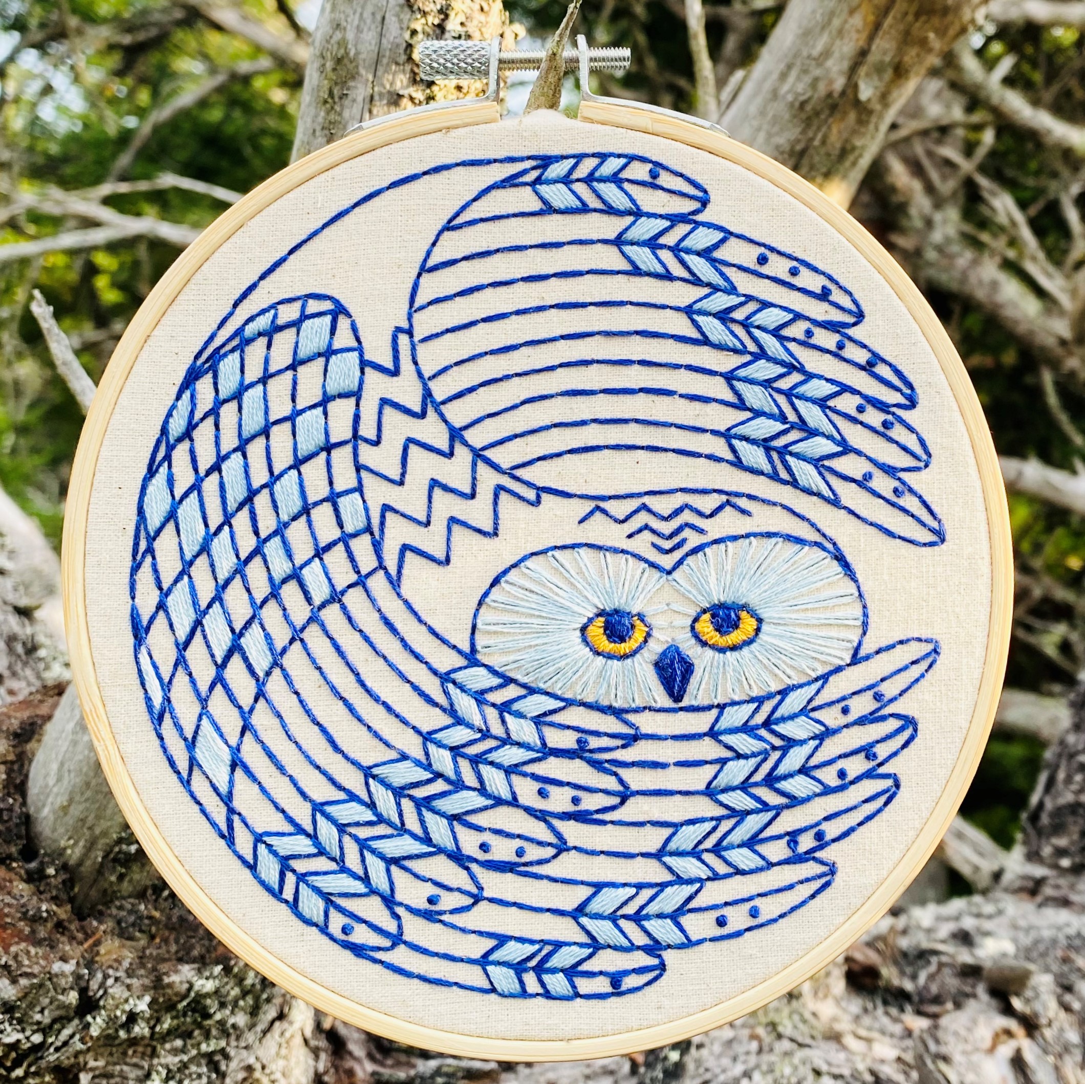 Dolhan Ambitious Beginner Snowy Owl Embroidery Kit